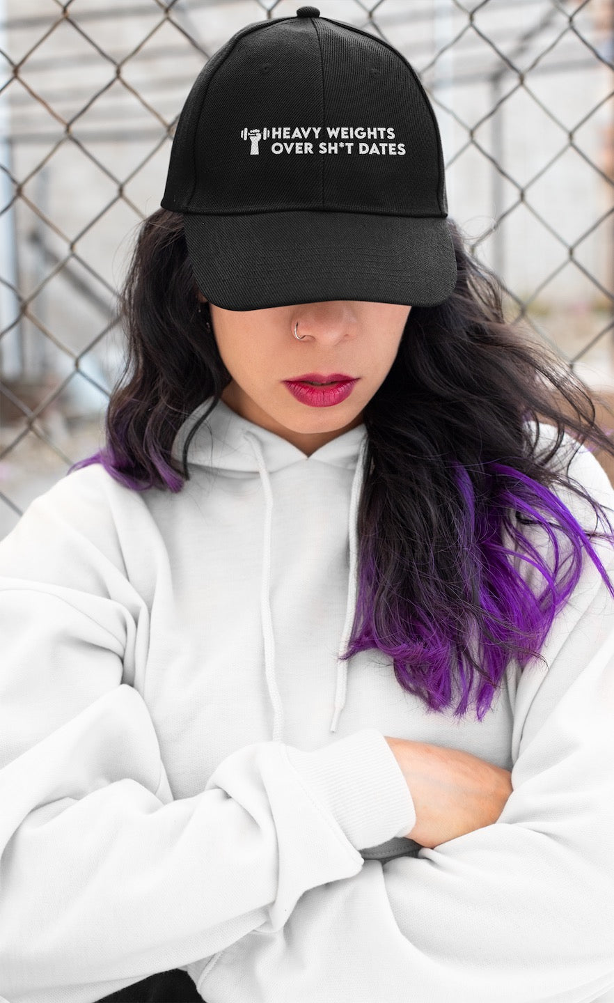 Heavy Weights, Over Shi*t Dates Gym Cap